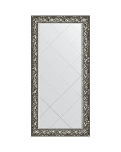 Зеркало Evoform Exclusive-G 161х79 BY 4286 с гравировкой в багетной раме - Византия серебро 99 мм