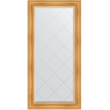 Зеркало Evoform Exclusive-G 161х79 BY 4288 с гравировкой в багетной раме - Травленое золото 99 мм