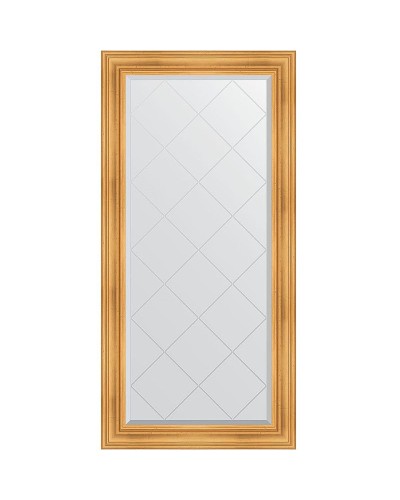 Зеркало Evoform Exclusive-G 161х79 BY 4288 с гравировкой в багетной раме - Травленое золото 99 мм