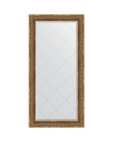 Зеркало Evoform Exclusive-G 161х79 BY 4292 с гравировкой в багетной раме - Вензель бронзовый 101 мм