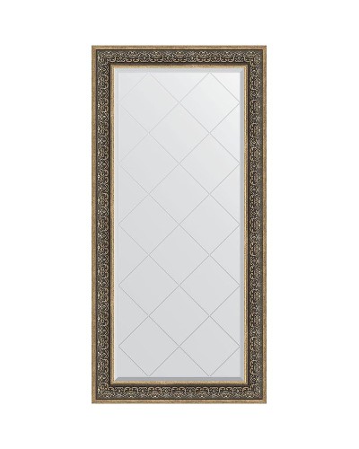 Зеркало Evoform Exclusive-G 161х79 BY 4293 с гравировкой в багетной раме - Вензель серебряный 101 мм