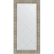 Зеркало Evoform Exclusive-G 162х80 BY 4295 с гравировкой в багетной раме - Барокко серебро 106 мм