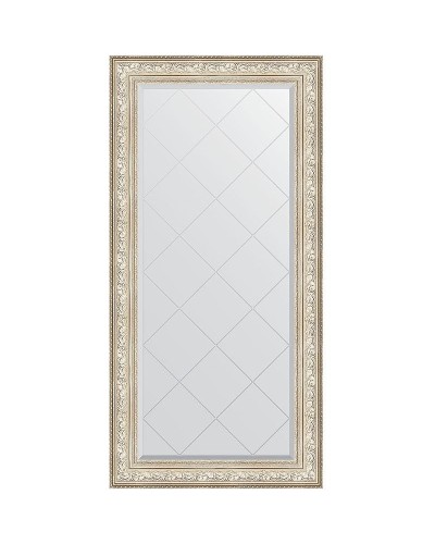 Зеркало Evoform Exclusive-G 162х80 BY 4297 с гравировкой в багетной раме - Виньетка серебро 109 мм