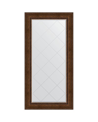 Зеркало Evoform Exclusive-G 164х82 BY 4300 с гравировкой в багетной раме - Состаренная бронза с орнаментом 120 мм