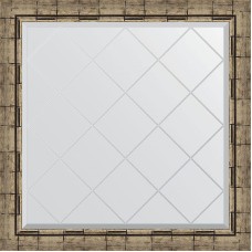 Зеркало Evoform Exclusive-G 83х83 BY 4308 с гравировкой в багетной раме - Серебряный бамбук 73 мм