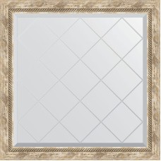 Зеркало Evoform Exclusive-G 83х83 BY 4306 с гравировкой в багетной раме - Прованс с плетением 70 мм
