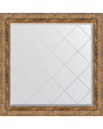 Зеркало Evoform Exclusive-G 85х85 BY 4316 с гравировкой в багетной раме - Виньетка античная бронза 85 мм