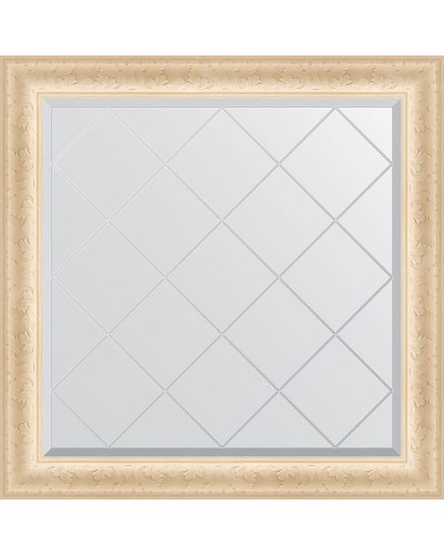 Зеркало Evoform Exclusive-G 85х85 BY 4312 с гравировкой в багетной раме - Старый гипс 82 мм