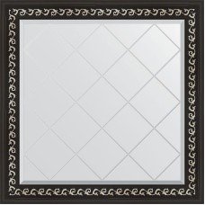 Зеркало Evoform Exclusive-G 85х85 BY 4311 с гравировкой в багетной раме - Черный ардеко 81 мм