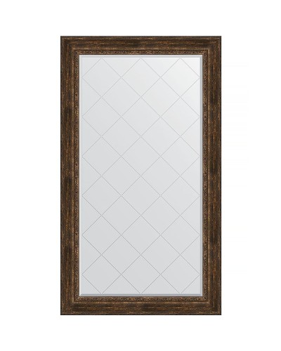 Зеркало Evoform Exclusive-G 177х102 BY 4430 с гравировкой в багетной раме - Состаренное дерево с орнаментом 120 мм