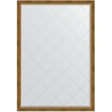 Зеркало Evoform Exclusive-G 183х128 BY 4477 с гравировкой в багетной раме - Состаренная бронза с плетением 70 мм