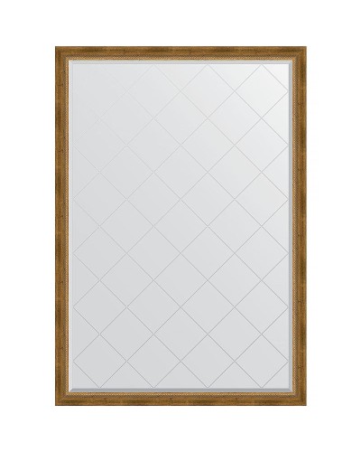 Зеркало Evoform Exclusive-G 183х128 BY 4477 с гравировкой в багетной раме - Состаренная бронза с плетением 70 мм