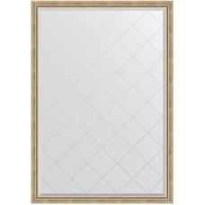 Зеркало Evoform Exclusive-G 183х128 BY 4476 с гравировкой в багетной раме - Состаренное серебро с плетением 70 мм