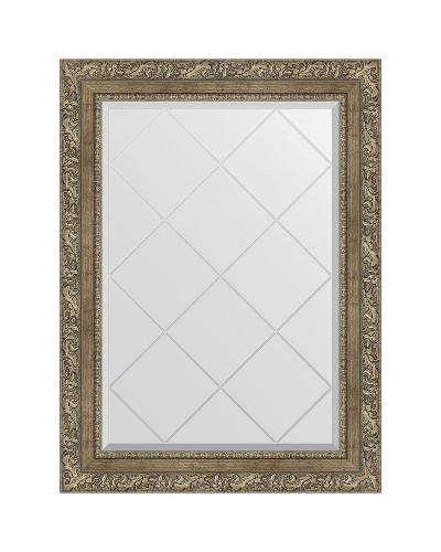 Зеркало Evoform Exclusive-G 87х65 BY 4102 с гравировкой в багетной раме - Виньетка античная латунь 85 мм