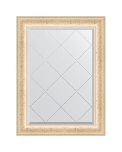 Зеркало Evoform Exclusive-G 87х65 BY 4097 с гравировкой в багетной раме - Старый гипс 82 мм