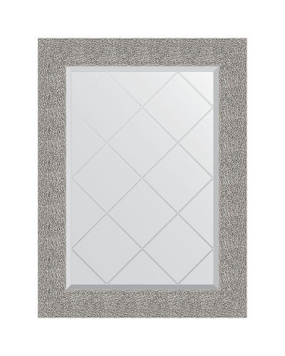 Зеркало Evoform Exclusive-G 89х66 BY 4109 с гравировкой в багетной раме - Чеканка серебряная 90 мм