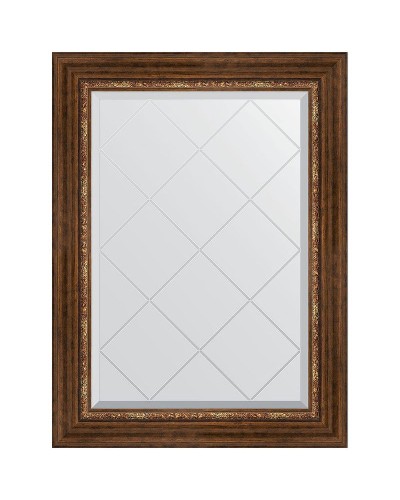 Зеркало Evoform Exclusive-G 89х66 BY 4105 с гравировкой в багетной раме - Римская бронза 88 мм