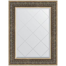 Зеркало Evoform Exclusive-G 91х69 BY 4121 с гравировкой в багетной раме - Вензель серебряный 101 мм