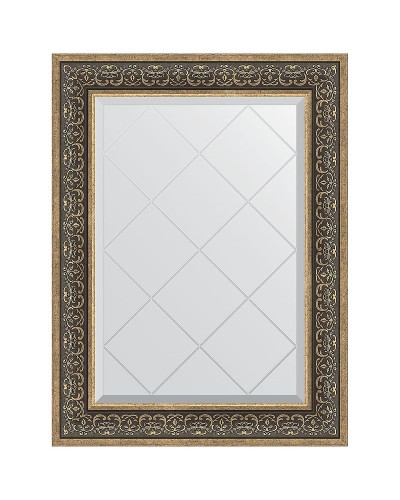 Зеркало Evoform Exclusive-G 91х69 BY 4121 с гравировкой в багетной раме - Вензель серебряный 101 мм