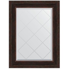 Зеркало Evoform Exclusive-G 91х69 BY 4119 с гравировкой в багетной раме - Темный прованс 99 мм