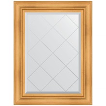 Зеркало Evoform Exclusive-G 91х69 BY 4116 с гравировкой в багетной раме - Травленое золото 99 мм