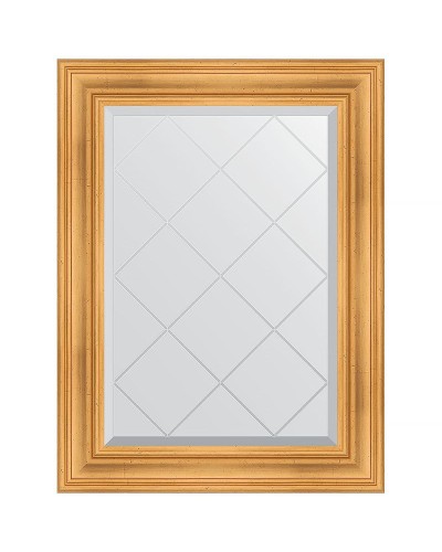 Зеркало Evoform Exclusive-G 91х69 BY 4116 с гравировкой в багетной раме - Травленое золото 99 мм