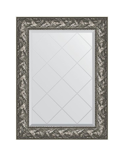 Зеркало Evoform Exclusive-G 91х69 BY 4114 с гравировкой в багетной раме - Византия серебро 99 мм