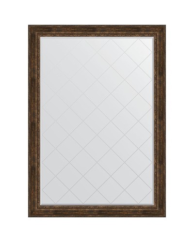 Зеркало Evoform Exclusive-G 192х137 BY 4516 с гравировкой в багетной раме - Состаренное дерево с орнаментом 120 мм