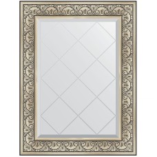 Зеркало Evoform Exclusive-G 92х70 BY 4123 с гравировкой в багетной раме - Барокко серебро 106 мм