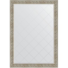 Зеркало Evoform Exclusive-G 190х135 BY 4510 с гравировкой в багетной раме - Барокко серебро 106 мм