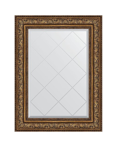 Зеркало Evoform Exclusive-G 93х70 BY 4126 с гравировкой в багетной раме - Виньетка состаренная бронза 109 мм