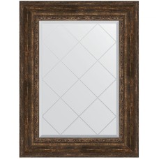Зеркало Evoform Exclusive-G 95х72 BY 4129 с гравировкой в багетной раме - Состаренное дерево с орнаментом 120 мм
