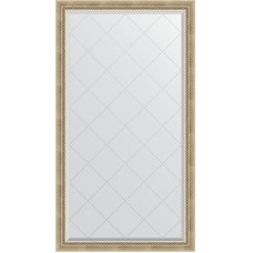 Зеркало Evoform Exclusive-G 168х93 BY 4390 с гравировкой в багетной раме - Состаренное серебро с плетением 70 мм