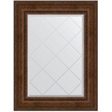 Зеркало Evoform Exclusive-G 95х72 BY 4128 с гравировкой в багетной раме - Состаренная бронза с орнаментом 120 мм