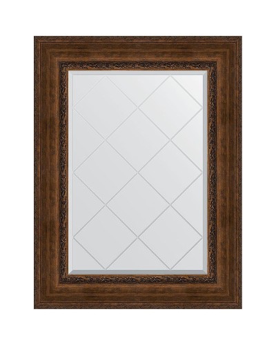 Зеркало Evoform Exclusive-G 95х72 BY 4128 с гравировкой в багетной раме - Состаренная бронза с орнаментом 120 мм
