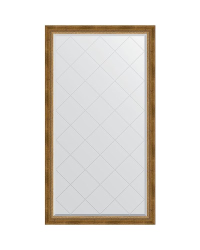Зеркало Evoform Exclusive-G 168х93 BY 4391 с гравировкой в багетной раме - Состаренная бронза с плетением 70 мм