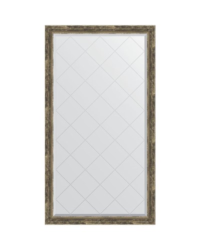 Зеркало Evoform Exclusive-G 168х93 BY 4393 с гравировкой в багетной раме - Старое дерево с плетением 70 мм