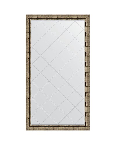 Зеркало Evoform Exclusive-G 168х93 BY 4394 с гравировкой в багетной раме - Серебряный бамбук 73 мм