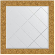 Зеркало Evoform Exclusive-G 86х86 BY 4323 с гравировкой в багетной раме - Чеканка золотая 90 мм