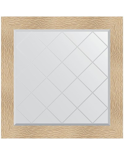 Зеркало Evoform Exclusive-G 86х86 BY 4322 с гравировкой в багетной раме - Золотые дюны 90 мм