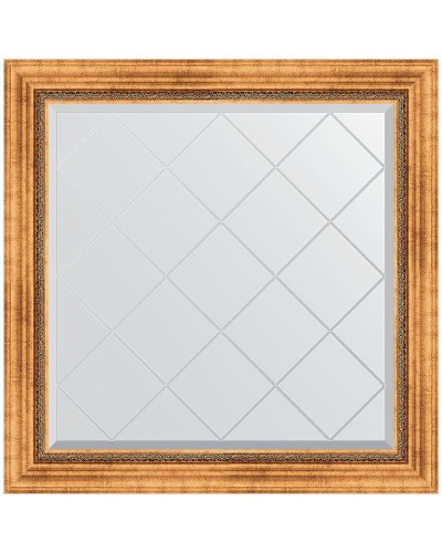 Зеркало Evoform Exclusive-G 86х86 BY 4318 с гравировкой в багетной раме - Римское золото 88 мм