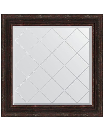 Зеркало Evoform Exclusive-G 89х89 BY 4334 с гравировкой в багетной раме - Темный прованс 99 мм