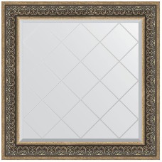 Зеркало Evoform Exclusive-G 89х89 BY 4336 с гравировкой в багетной раме - Вензель серебряный 101 мм