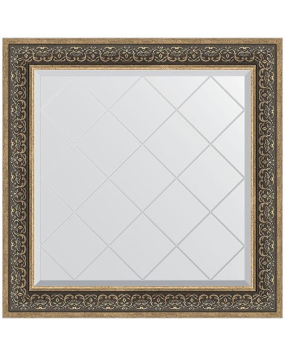 Зеркало Evoform Exclusive-G 89х89 BY 4336 с гравировкой в багетной раме - Вензель серебряный 101 мм