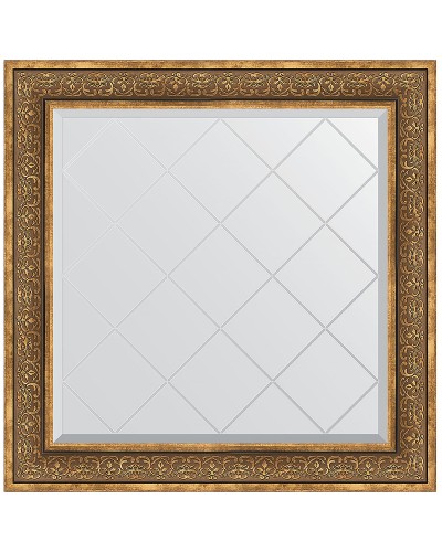 Зеркало Evoform Exclusive-G 89х89 BY 4335 с гравировкой в багетной раме - Вензель бронзовый 101 мм