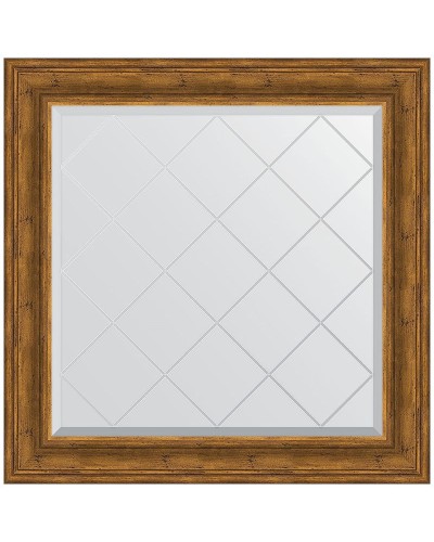Зеркало Evoform Exclusive-G 89х89 BY 4333 с гравировкой в багетной раме - Травленая бронза 99 мм