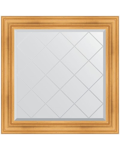 Зеркало Evoform Exclusive-G 89х89 BY 4331 с гравировкой в багетной раме - Травленое золото 99 мм