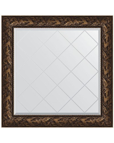 Зеркало Evoform Exclusive-G 89х89 BY 4330 с гравировкой в багетной раме - Византия бронза 99 мм