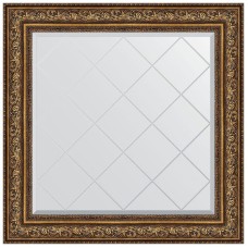 Зеркало Evoform Exclusive-G 90х90 BY 4341 с гравировкой в багетной раме - Виньетка состаренная бронза 109 мм