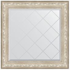 Зеркало Evoform Exclusive-G 90х90 BY 4340 с гравировкой в багетной раме - Виньетка серебро 109 мм